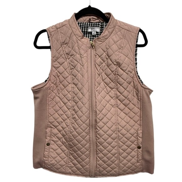 Kim Rogers Everyday Quilted Puffer Jacket Vest Size M Maeve Pink Preppy NWT - Picture 1 of 7